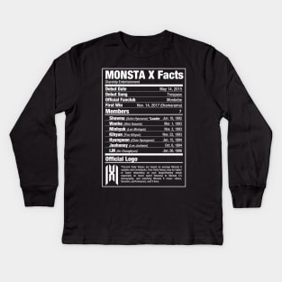 MONSTA X Nutritional Facts 2 Kids Long Sleeve T-Shirt